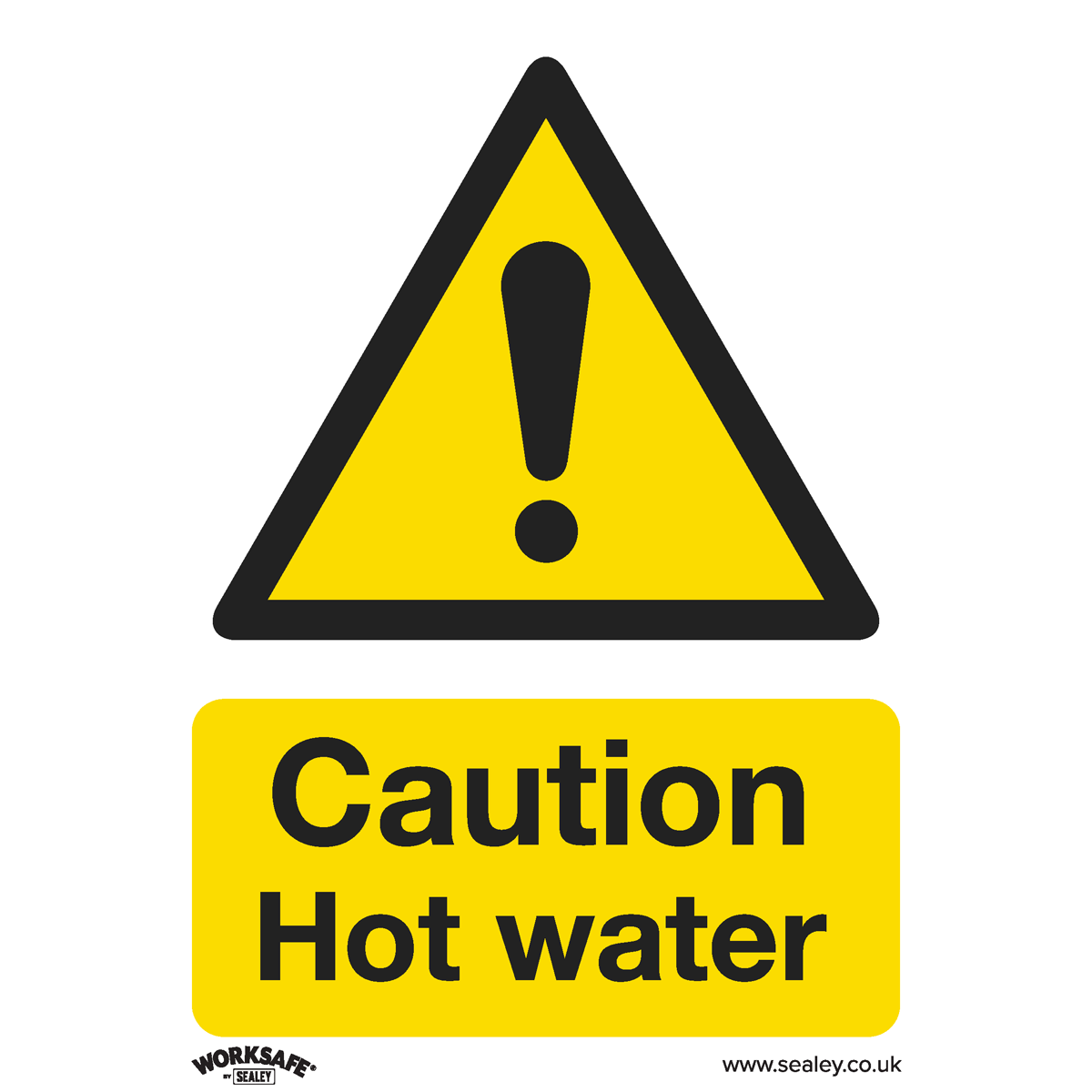 Sealey Warning Safety Sign - Caution Hot Water - Rigid Plastic