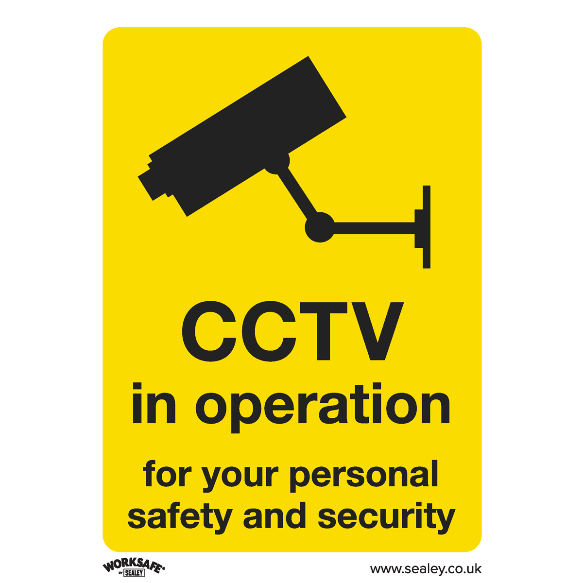 Sealey Warning Safety Sign - CCTV - Rigid Plastic