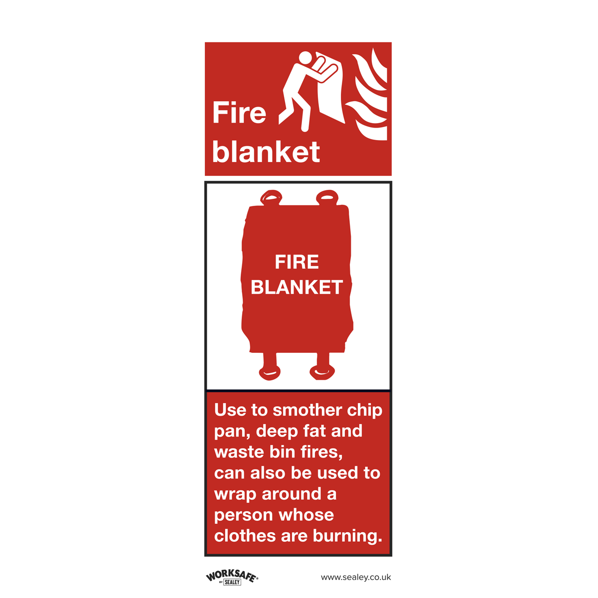 Sealey Safe Conditions Safety Sign - Fire Blanket - Rigid Plastic - Pack of 10