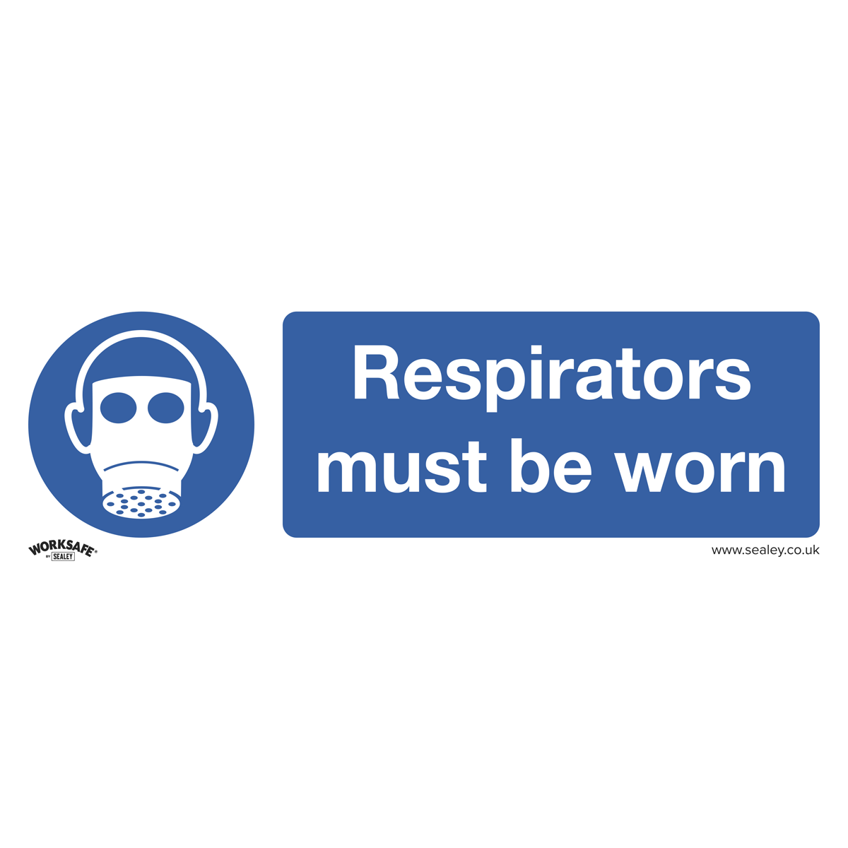 Sealey Mandatory Safety Sign - Respirators Must Be Worn - Rigid Plastic - Pack of 10