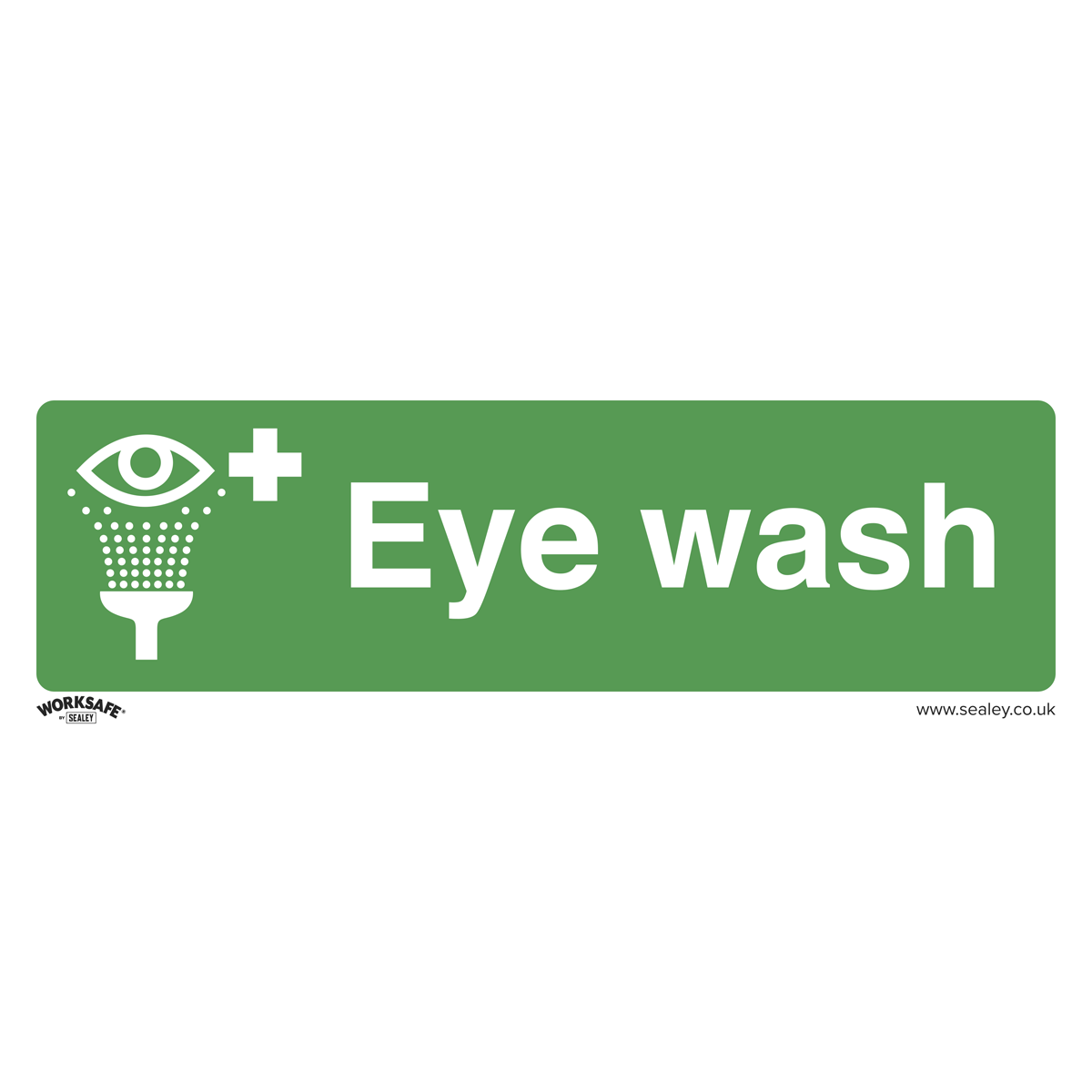 Sealey Safe Conditions Safety Sign - Eye Wash - Rigid Plastic - Pack of 10