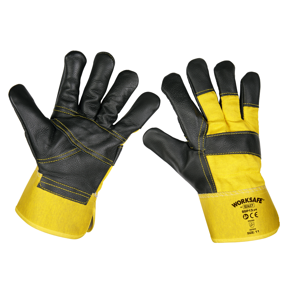 Sealey Rigger's Gloves Hide Palm Pair