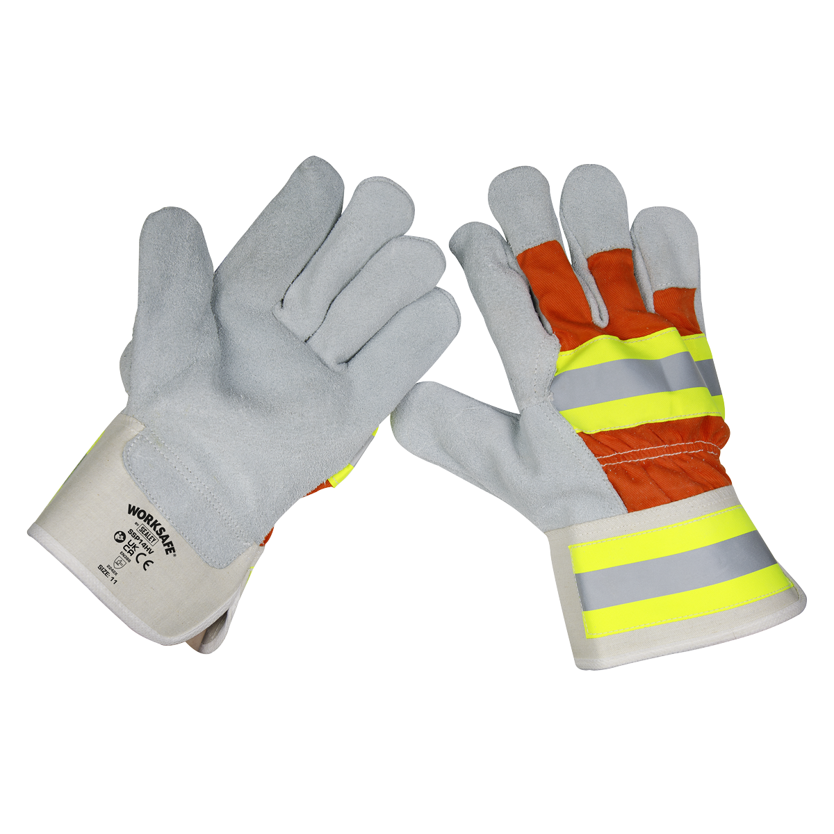 Sealey Reflective Rigger's Gloves Pack of 6 Pairs