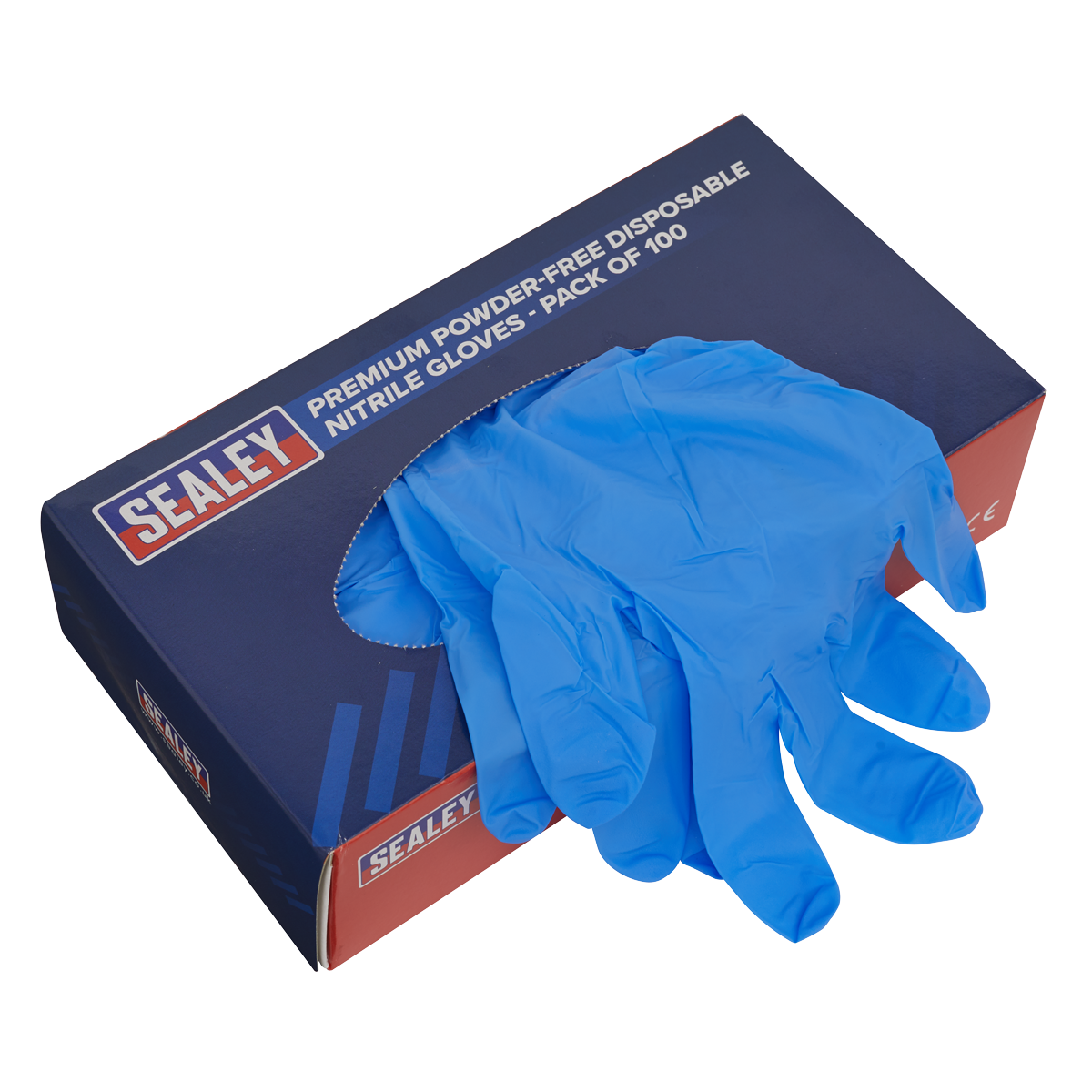 Sealey Premium Powder-Free Disposable Nitrile Gloves Extra-Large Pack of 100