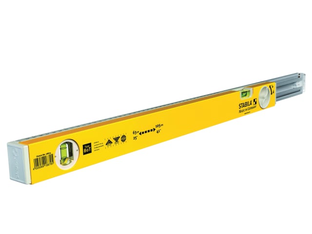 Stabila 80T Telescopic Spirit Level 2 Vials 63-105cm