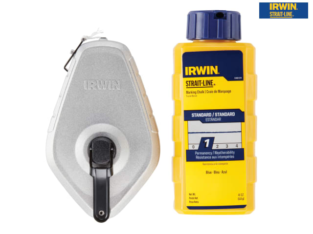 IRWIN® STRAIT-LINE® Aluminium 30m Chalk Line & Blue Chalk Pack