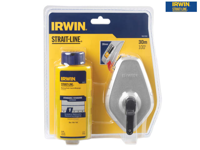 IRWIN® STRAIT-LINE® Aluminium 30m Chalk Line & Blue Chalk Pack