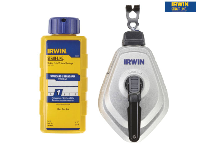 IRWIN® STRAIT-LINE® HPP Chalk Reel Set 30m & Blue Chalk 113g