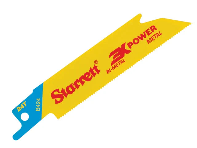 Starrett B424-5 Bi-Metal Reciprocating Blade, Metal Straight 100mm 24 TPI (Pack 5)