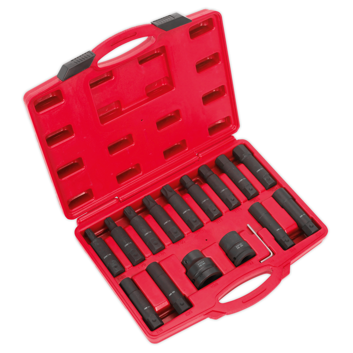 Sealey Impact Hex, TRX-Star* & TRX-Star* Female Socket Bit Set 16pc 3/4" & 1"Sq Drive