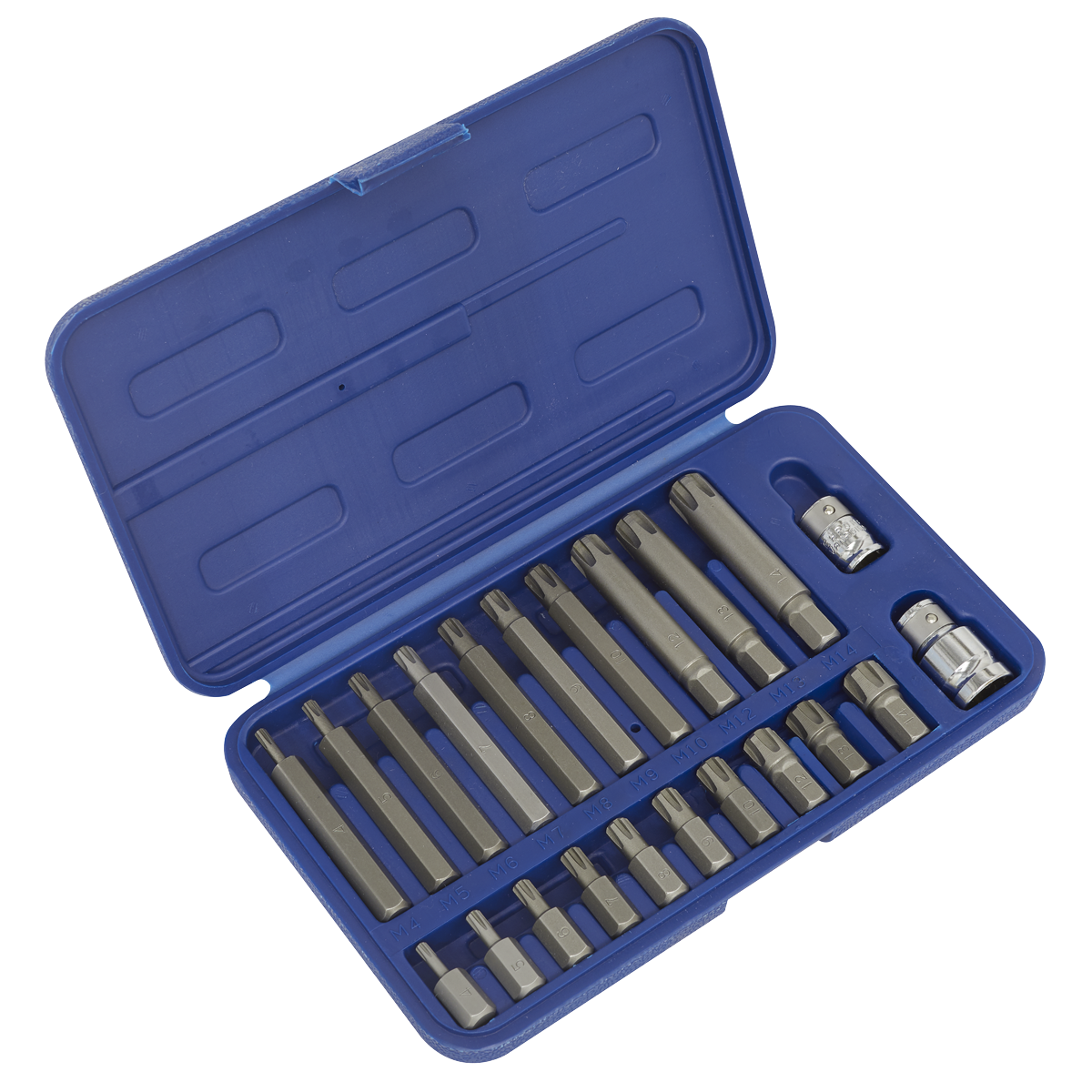 Sealey Ribe Bit Set 22pc 3/8" & 1/2"Sq Drive