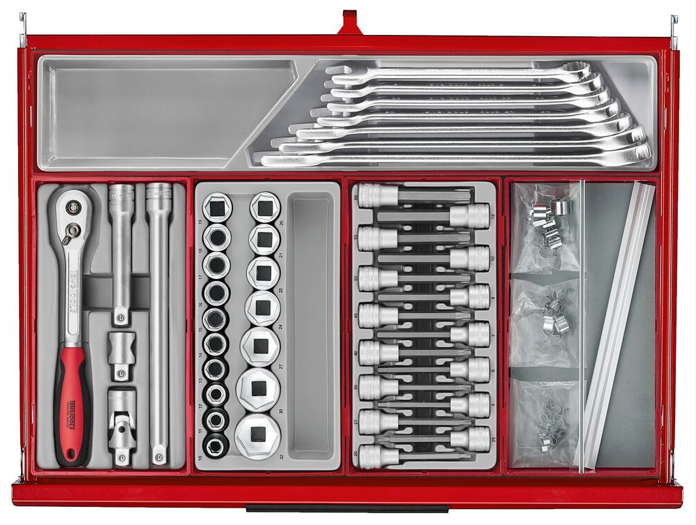 Teng Tools 26" PRO35 roller cabinet tool kit 516 pieces red