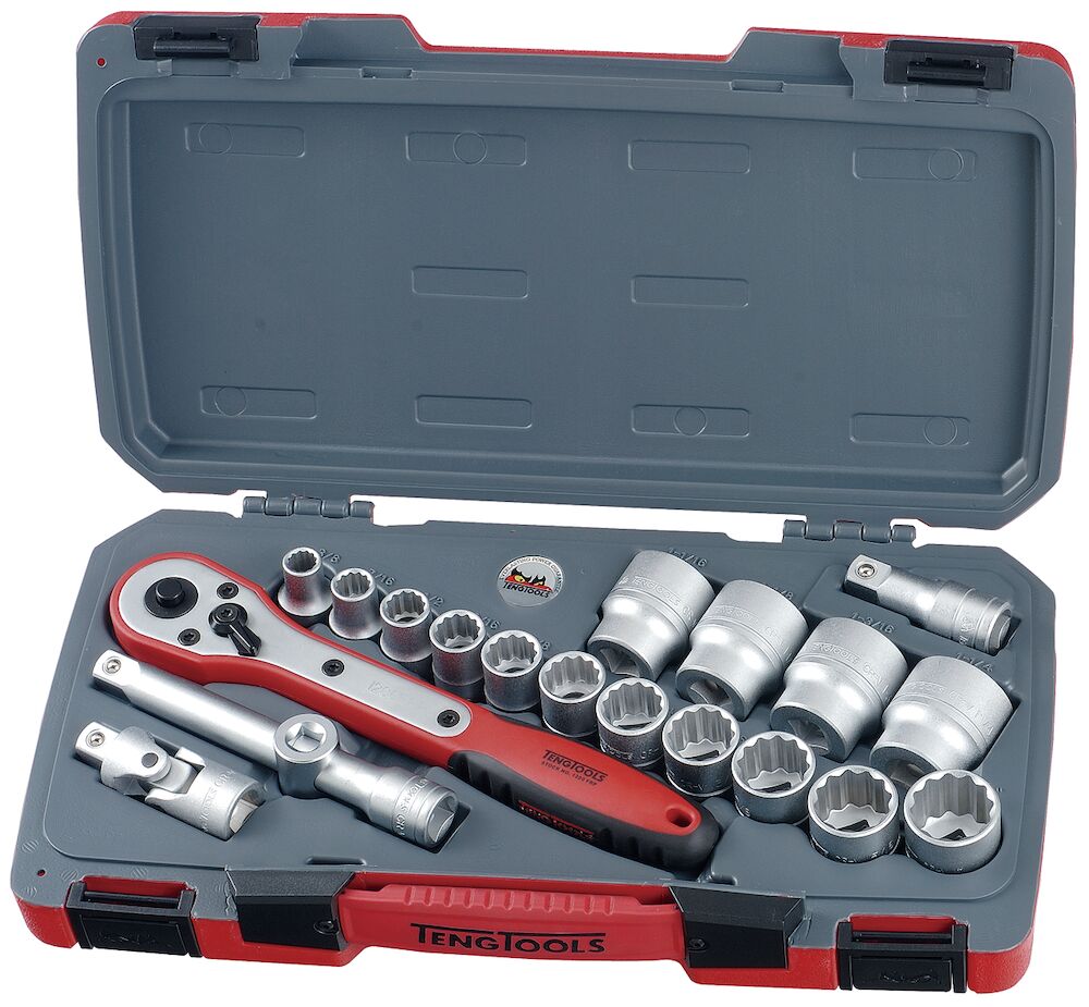 Teng Tools MECCA PRO 1/2" Socket Set 12 pt AF 20 Pieces