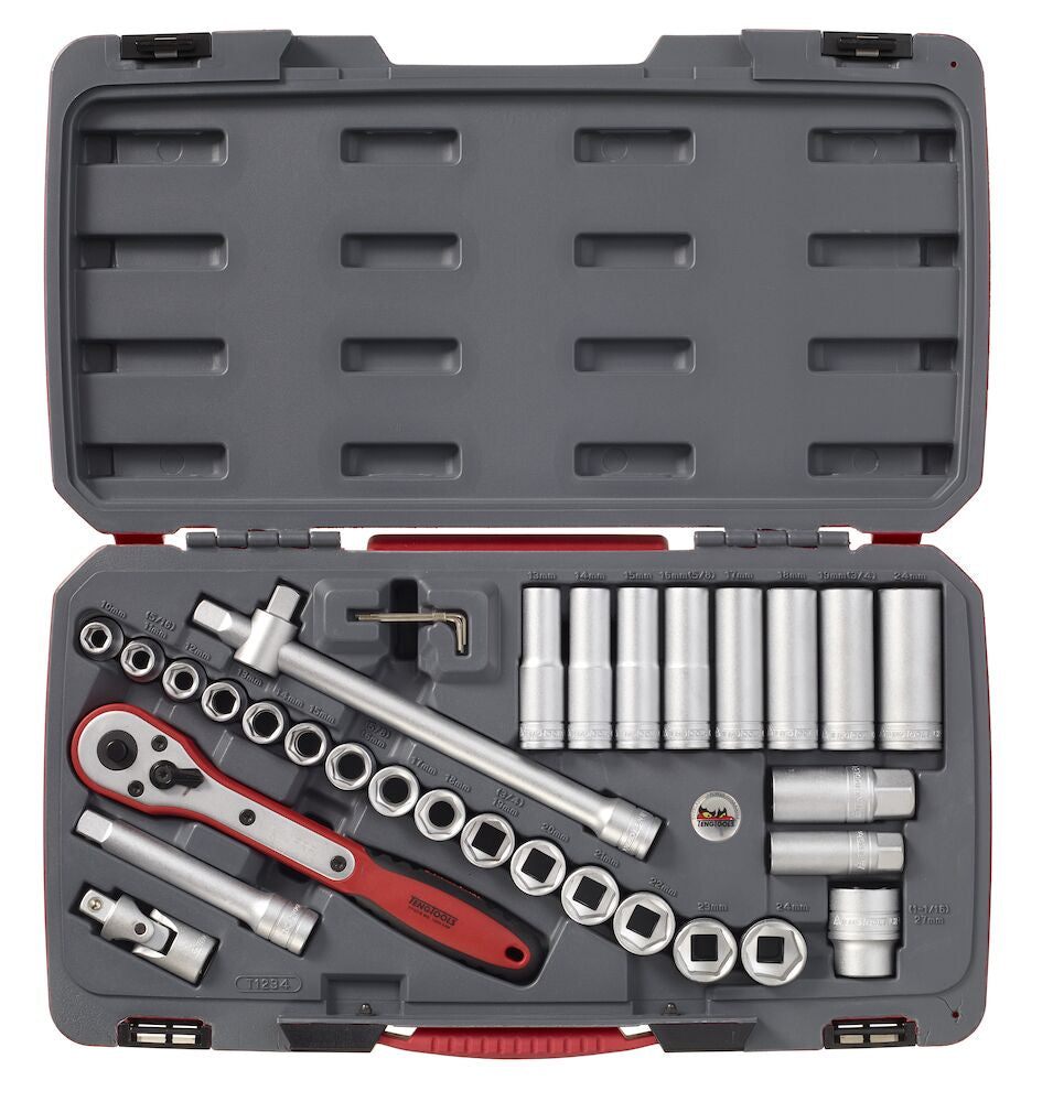 Teng Tools MECCA PRO 1/2" Socket Set 6 pt 34 Pieces