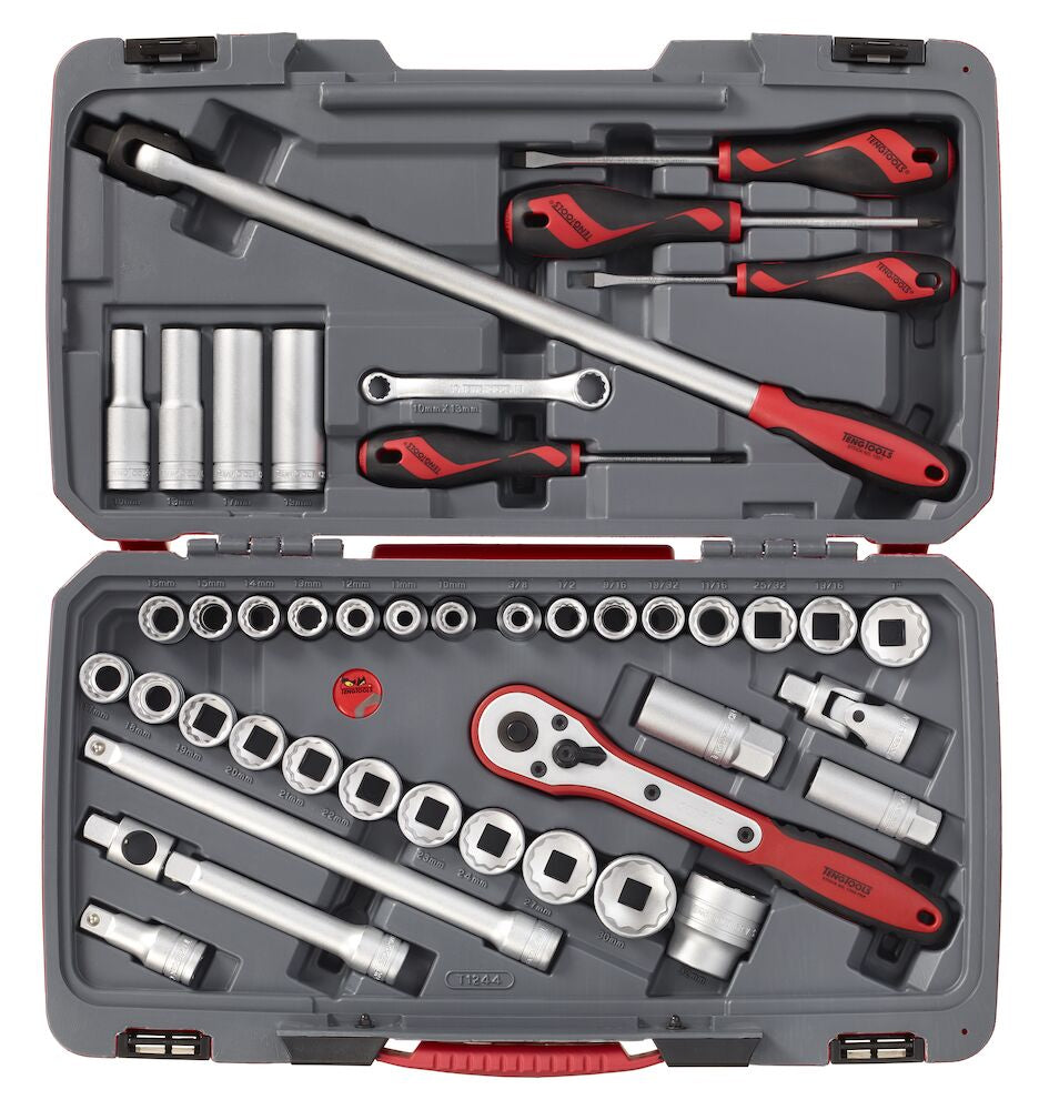 Teng Tools MECCA PRO 1/2" Socket & Tool Set mm/AF 44 Pieces