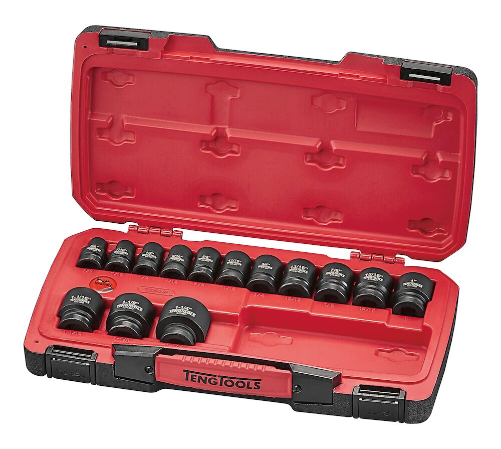 Teng Tools MECCA PRO 1/2" Impact Socket Set DIN AF 18 Pieces