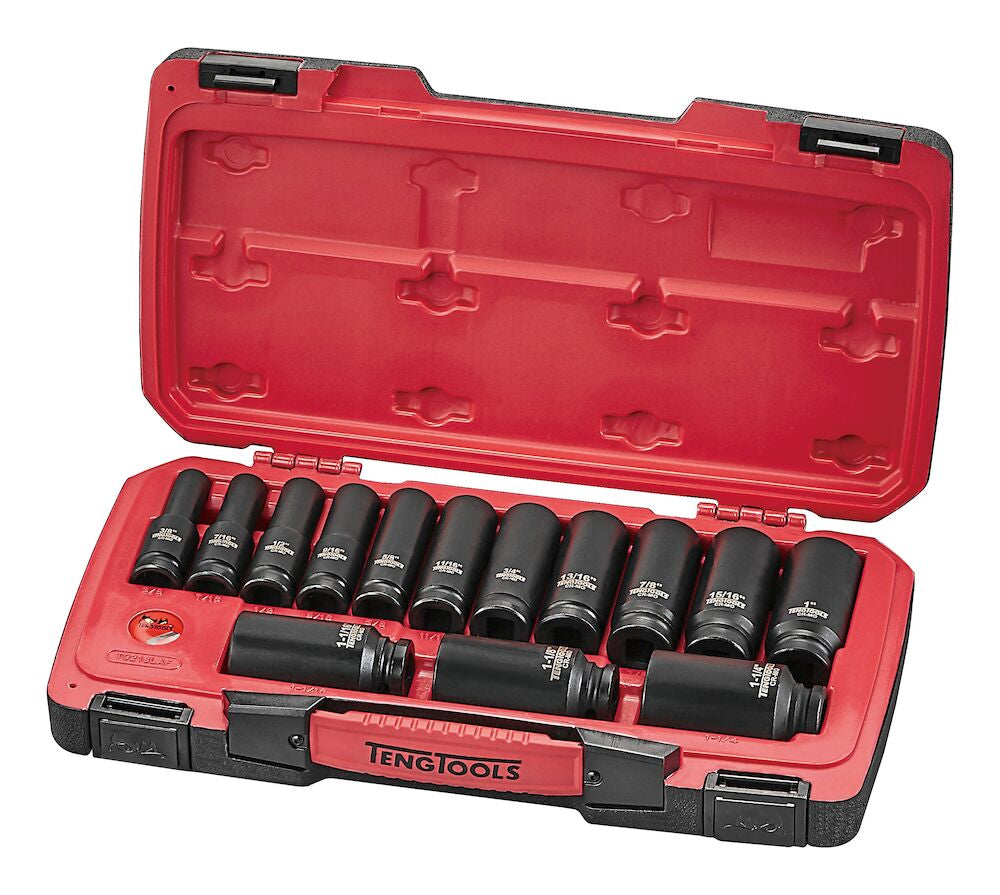 Teng Tools MECCA PRO 1/2" Deep Impact Socket Set DIN AF 18 Pieces