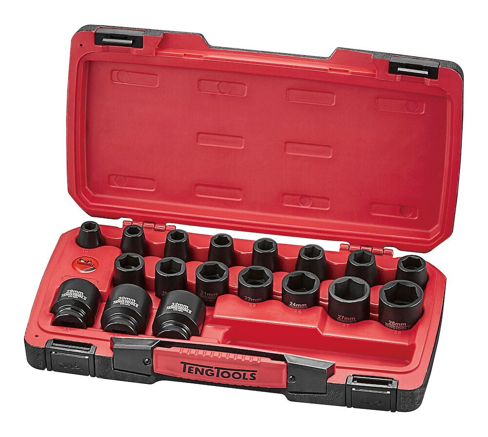 Teng Tools MECCA PRO 1/2" Impact Socket Set DIN 22 Pieces