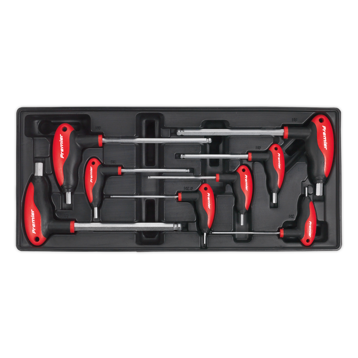 Sealey Tool Tray with T-Handle Ball-End Hex Key Set 8pc