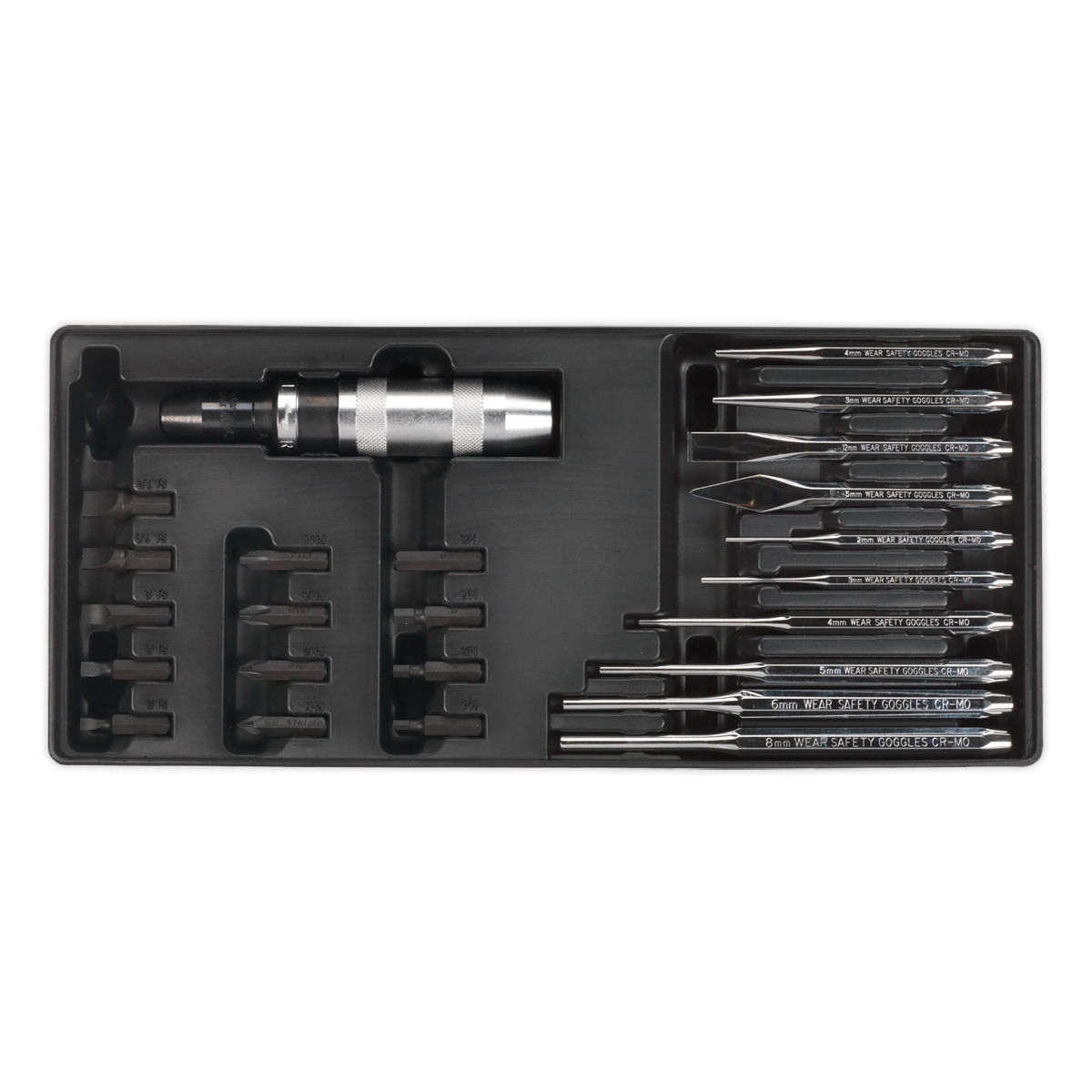 Sealey Tool Tray with Punch & Impact Driver Set 25pc