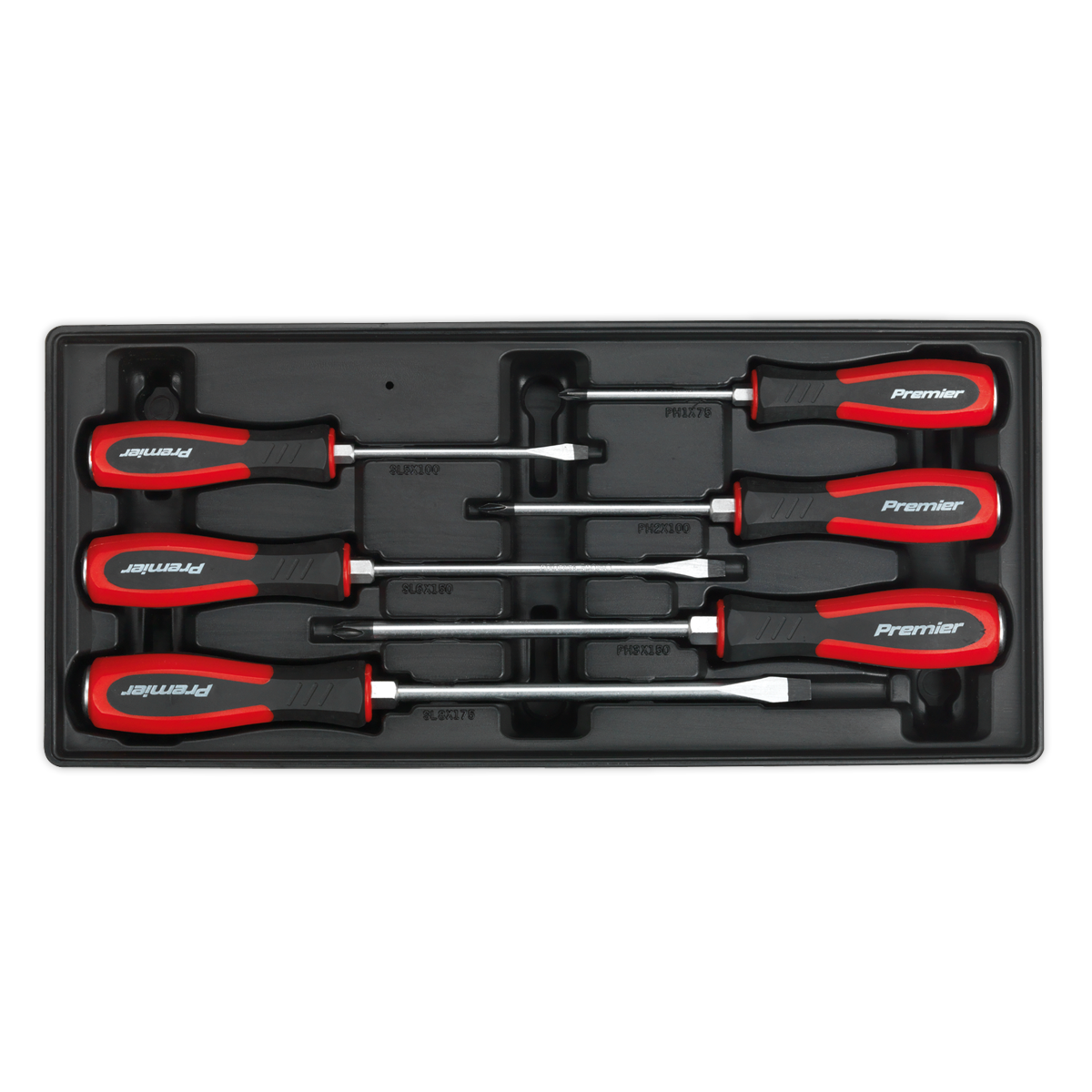 Sealey Tool Tray with Hammer-Thru Screwdriver Set 6pc