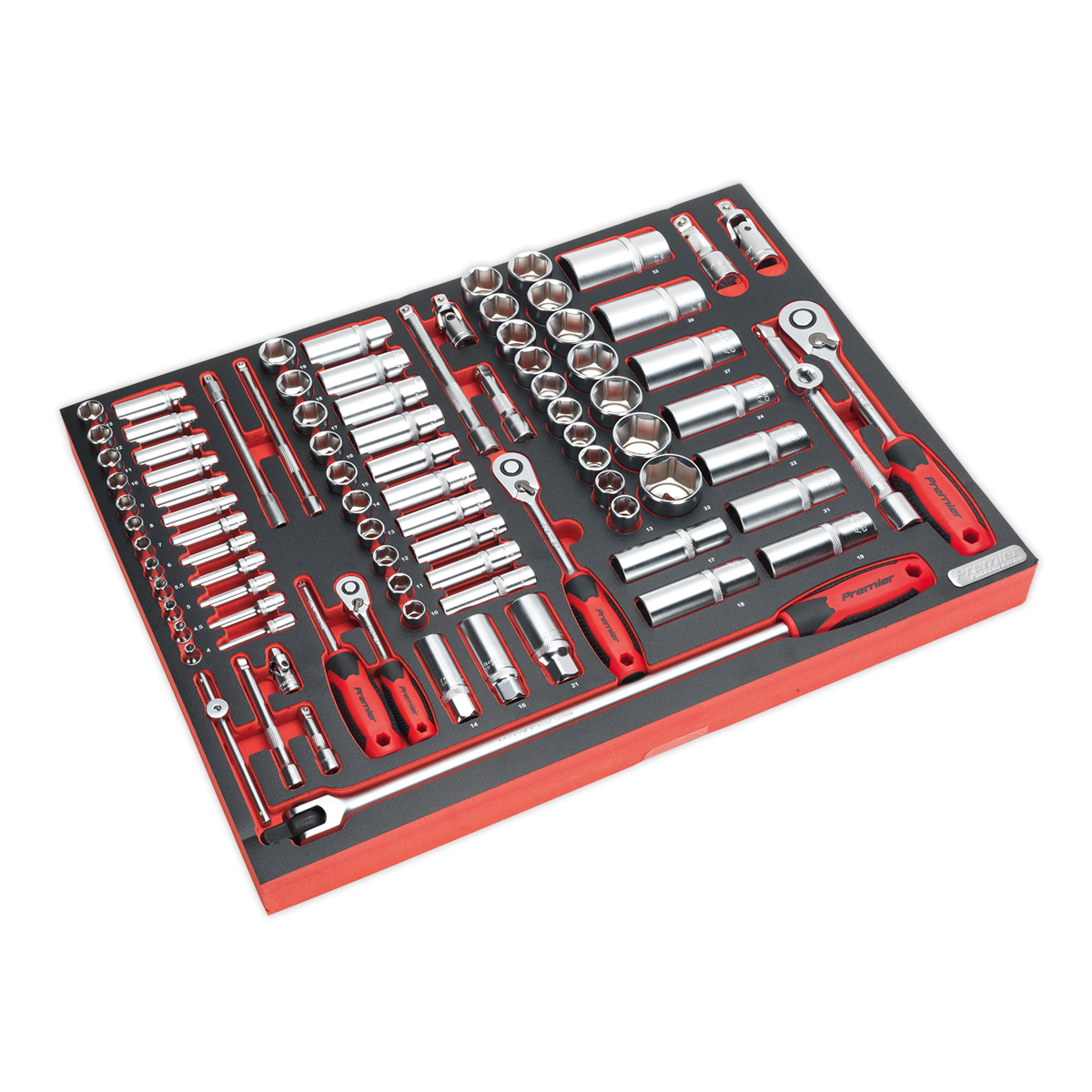 Sealey Tool Tray with Socket Set 91pc 1/4", 3/8" & 1/2"Sq Drive