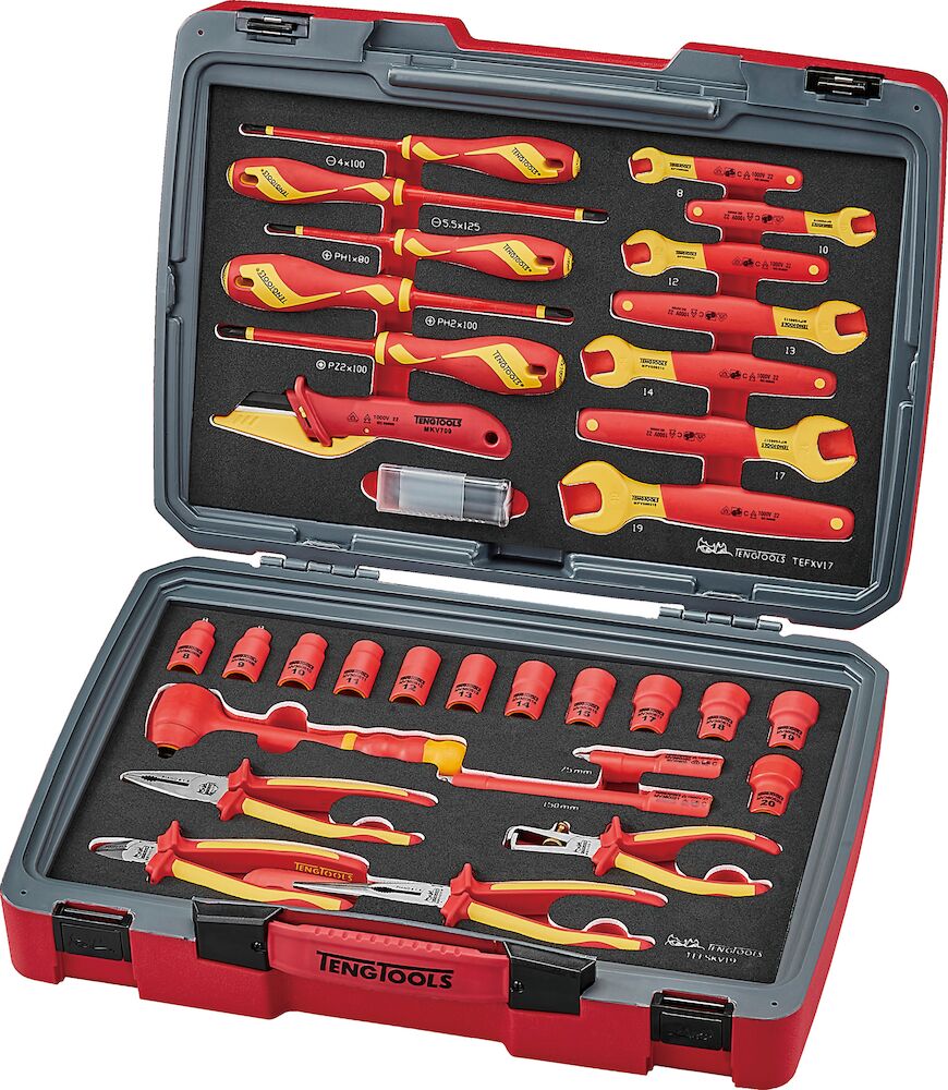 Teng Tools MECCA PRO TC-6T FOAM Electrician Tool Kit 37 Pieces