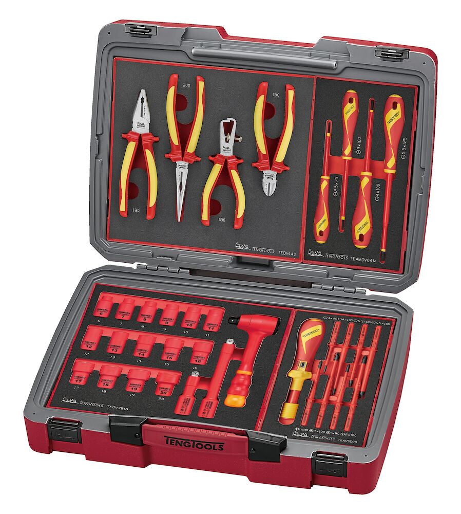 Teng Tools MECCA PRO TC-6 FOAM Electrician Tool Kit 36 Pieces