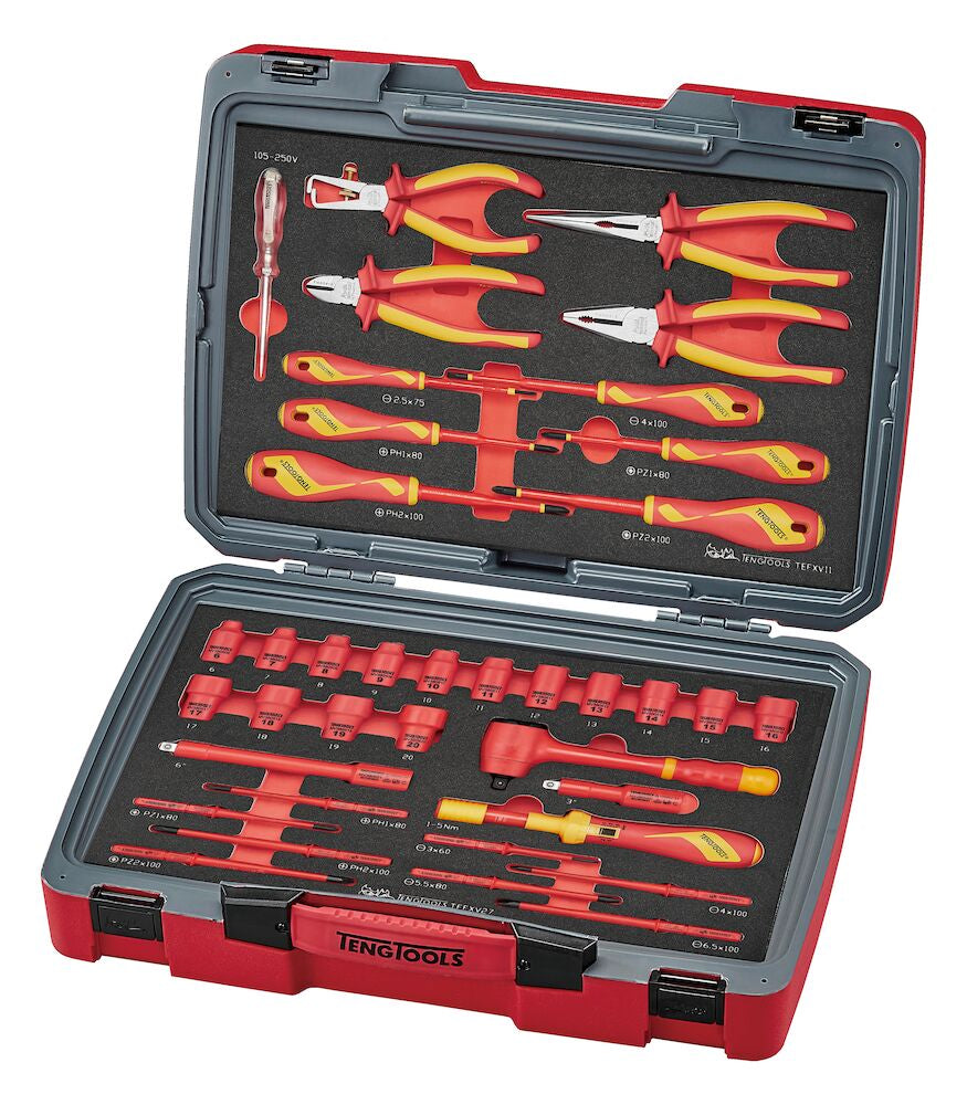 Teng Tools MECCA PRO TC-6 FOAM Electrician Tool Kit 39 Pieces