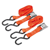 Sealey Cam Buckle Strap 25mm x 2.5m Polyester Webbing with S-Hooks 500kg Breaking Strength