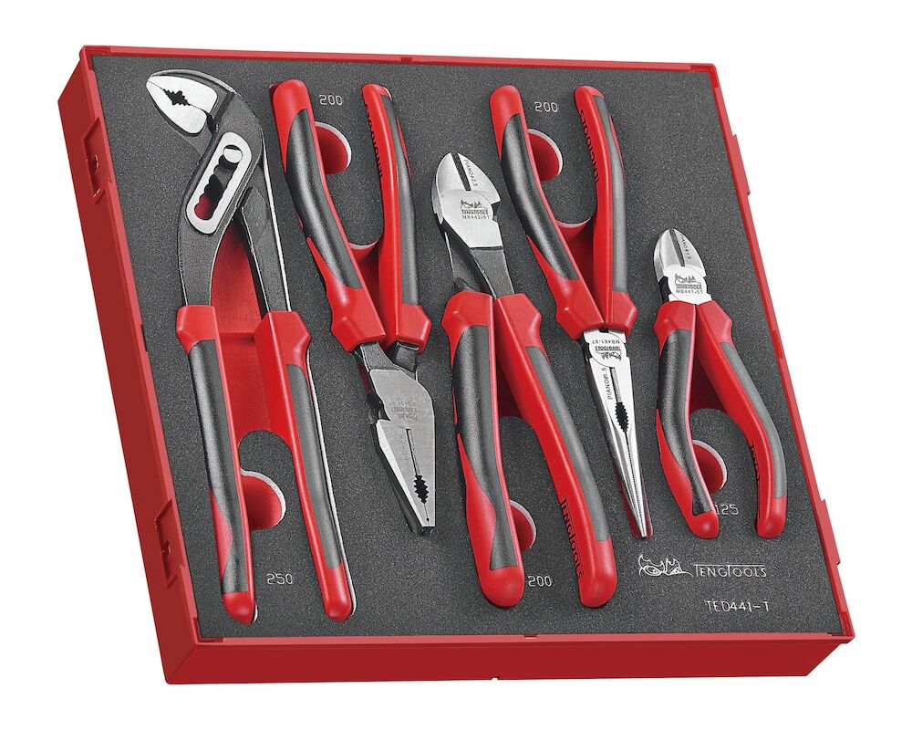 Teng Tools Plier Set TPR Grip FOAM2 5 Pieces