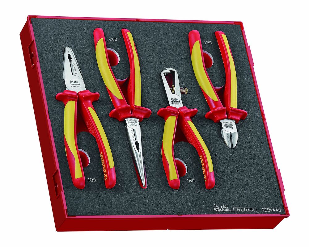 Teng Tools Insulated Plier Set FOAM2 4 Pieces