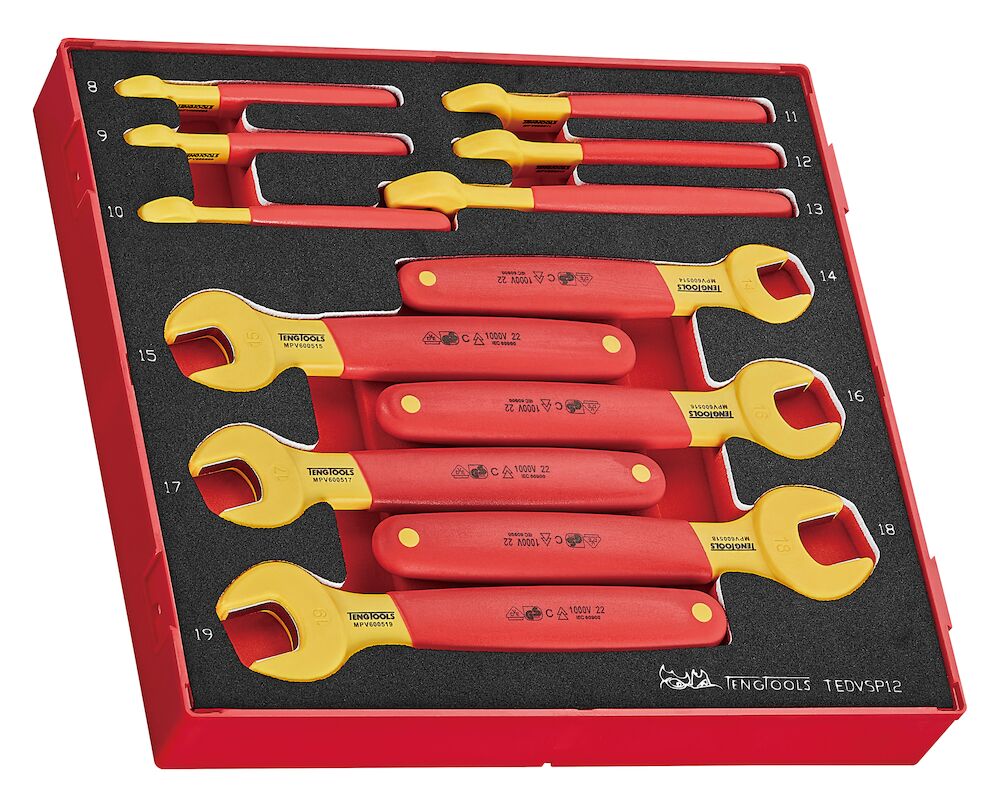 Teng Tools Insulated Spanner Set FOAM2 12 Pieces