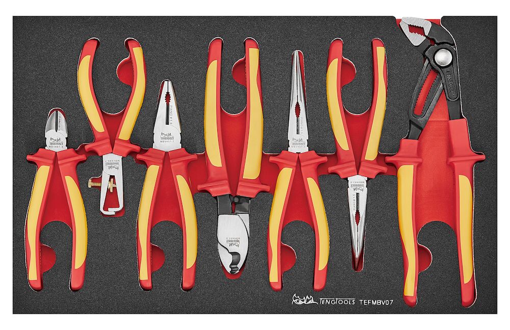 Teng Tools Insulated Plier Set FOAM3 7 pieces