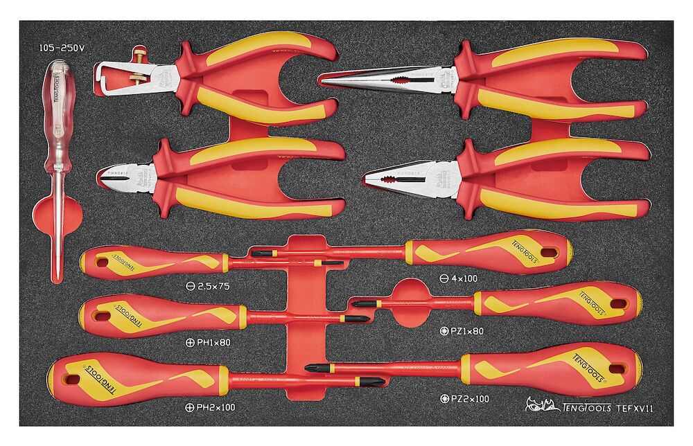 Teng Tools Insulated Plier & Screwdriver Set FOAM3 11 Pieces