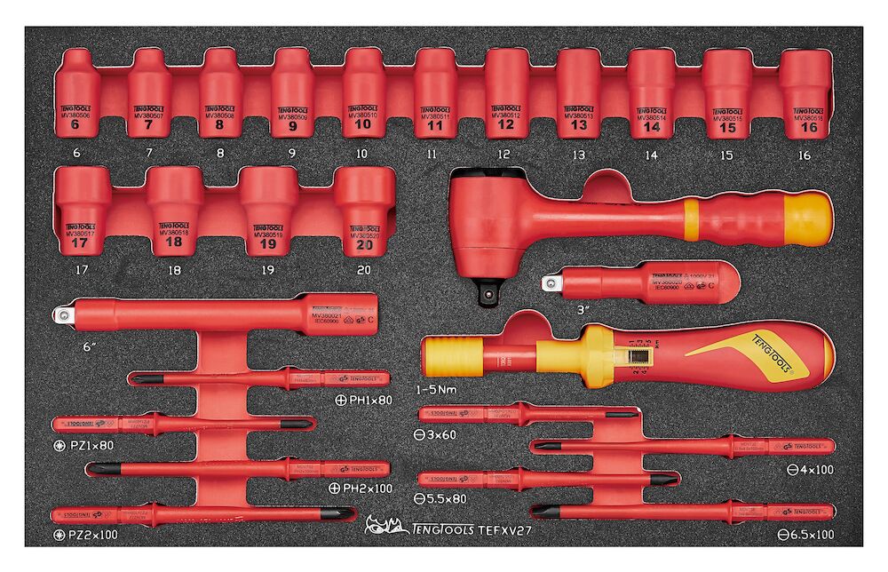 Teng Tools Insulated Torque Screwdriver Set FOAM3 27 Pieces