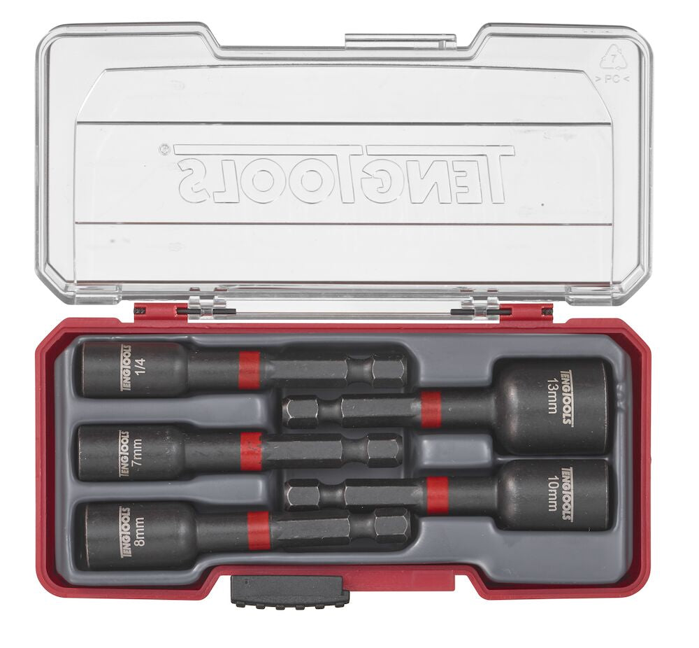 Teng Tools Impact Nut Setter Set With Belt Clip 5 Pieces