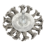 Sealey Twist Knot Wire Flat Brush Ø75mm with Ø6mm Shaft