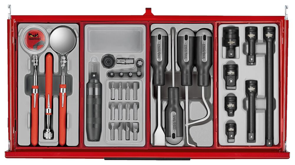 Teng Tools 26" PRO35 Mega Master tool kit, 1033 pieces, red