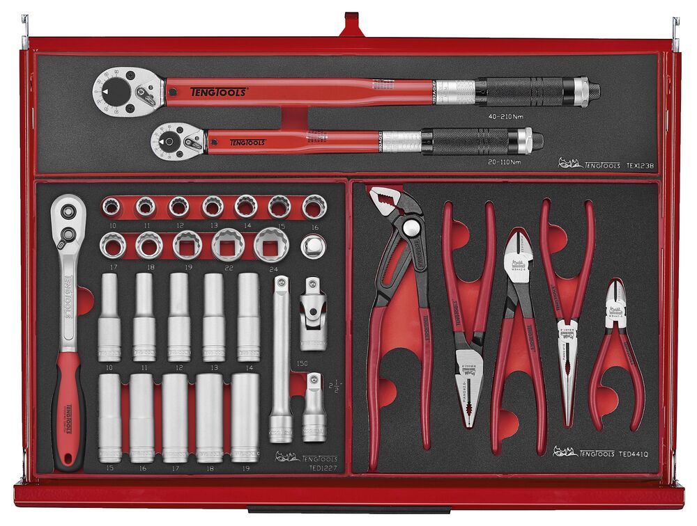 Teng Tools 26" PRO35 stack FOAM tool kit 418 pieces red