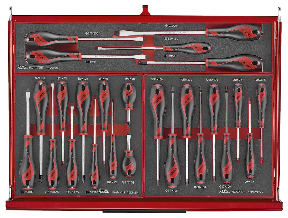 Teng Tools 26" PRO35 stack FOAM tool kit 418 pieces red