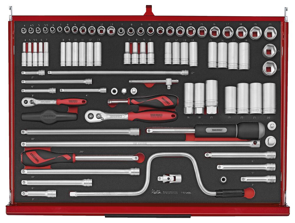 Teng Tools 26" PRO35 stack FOAM tool kit 528 pieces red