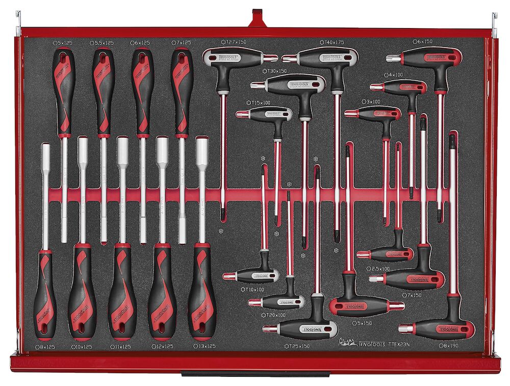 Teng Tools 26" PRO35 stack FOAM tool kit 528 pieces red