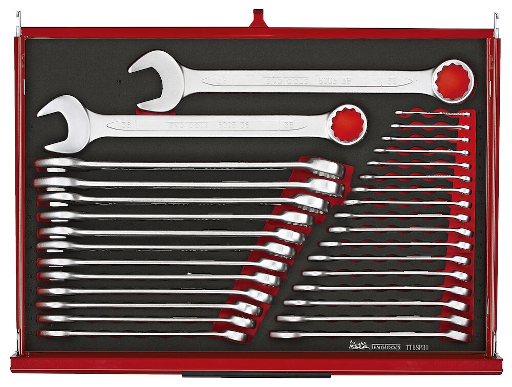 Teng Tools 26" PRO35 stack FOAM tool kit 528 pieces red