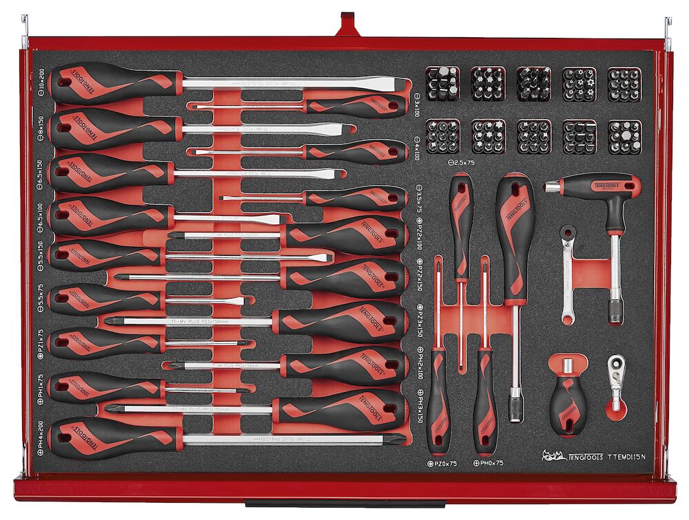 Teng Tools 26" PRO35 stack FOAM tool kit 702 pieces red