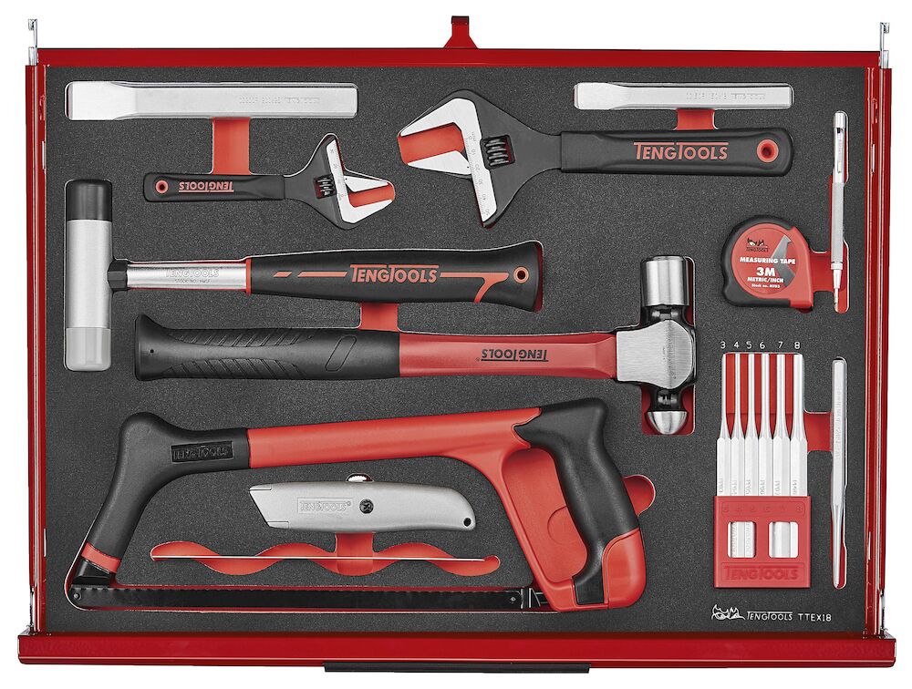 Teng Tools 26" PRO35 stack FOAM tool kit 702 pieces red