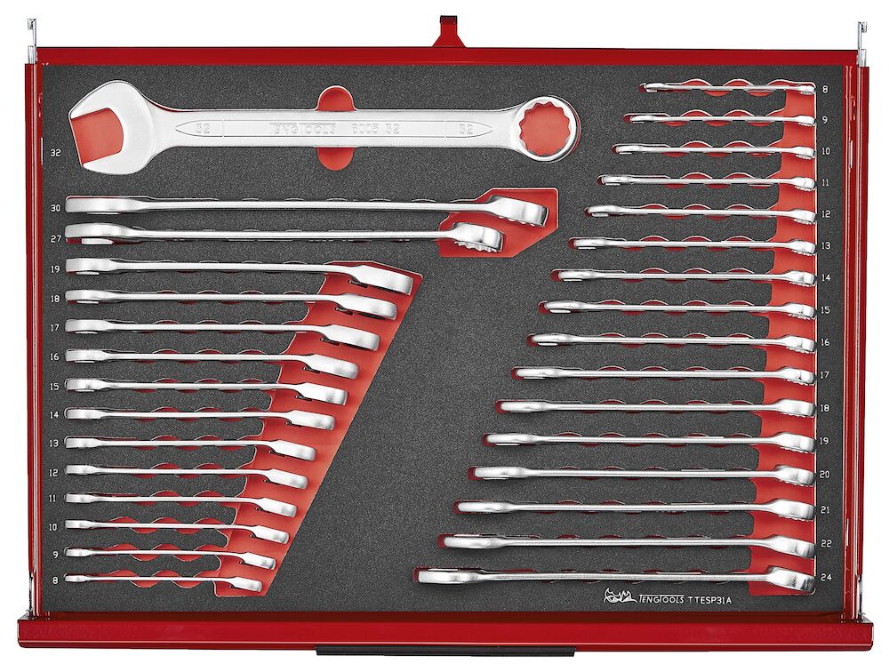 Teng Tools 26" PRO35 stack FOAM tool kit 702 pieces red