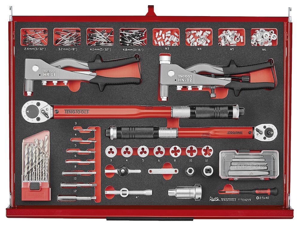 Teng Tools 26" PRO35 stack FOAM tool kit 702 pieces red