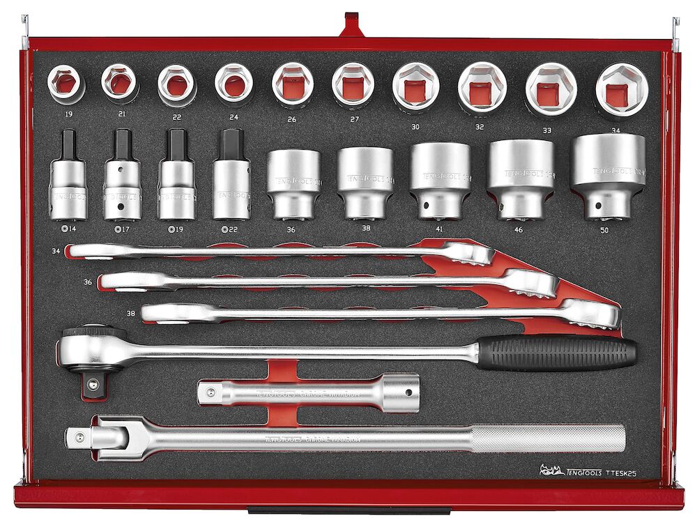 Teng Tools 26" PRO35 stack FOAM tool kit 702 pieces red