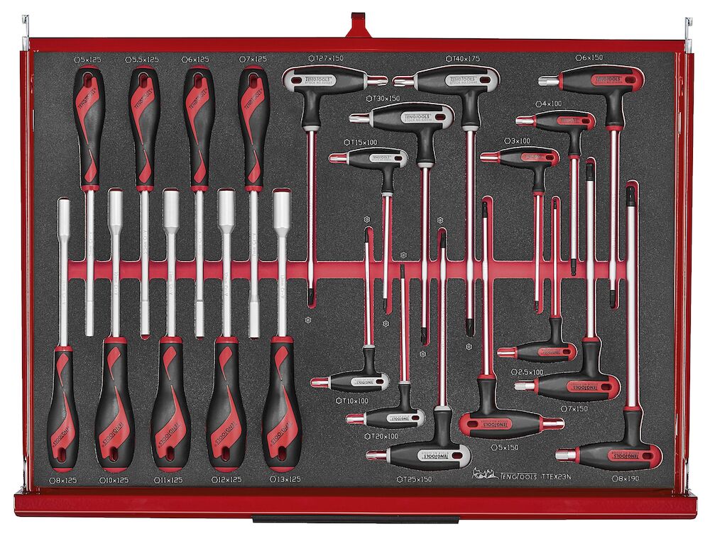 Teng Tools 53" PRO35 Monster stack FOAM tool kit 1133 pieces red